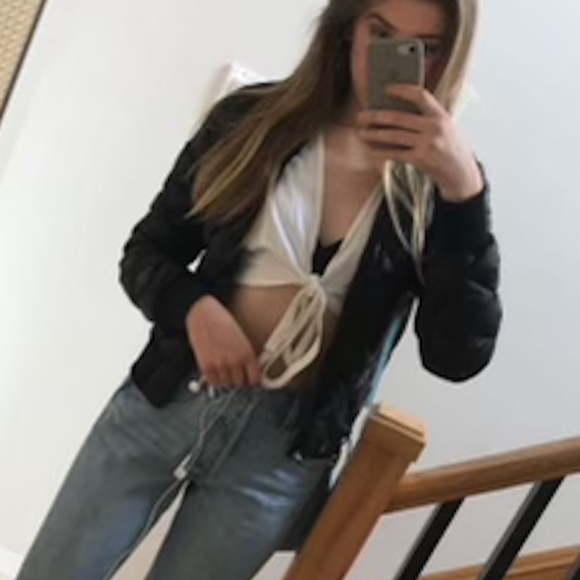 UO Size S White "Kimchi Blue Front Tie Top" - Picture 5 of 5